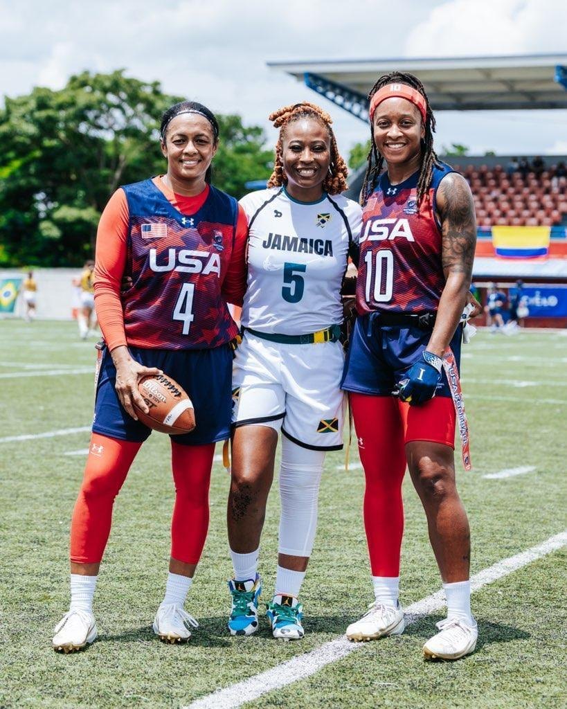 Team Jamaica competing alongside Team USA at an international tournament
